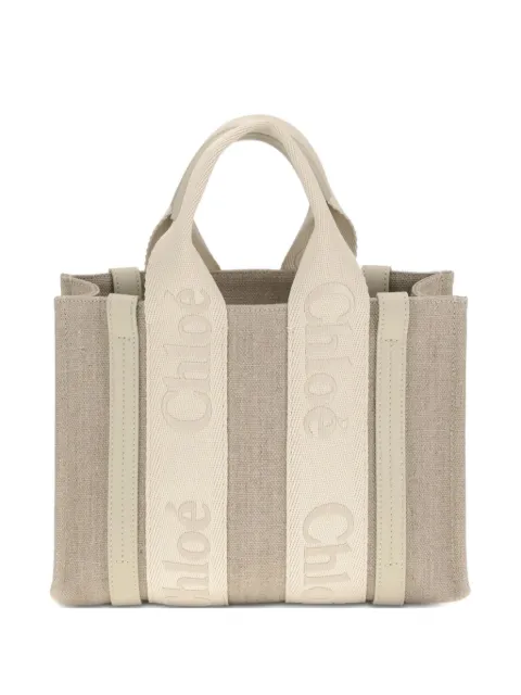 Chloé small Woody tote bag Neutrals CHC23AS397L17