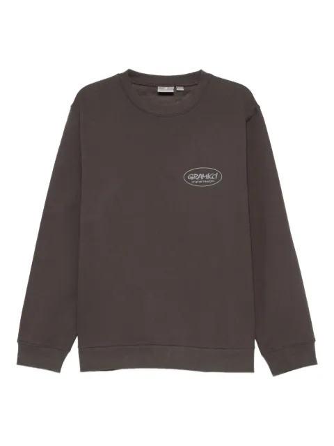 Gramicci logo-print crew-neck sweatshirt Brown G5FUJ093
