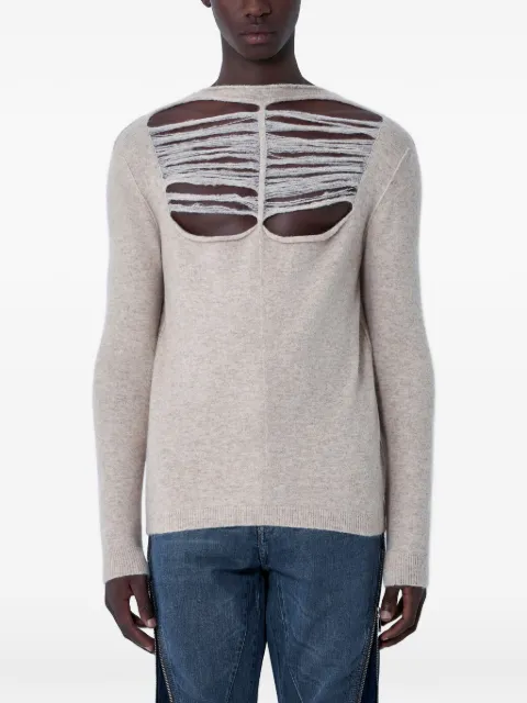 Rick Owens distressed sweater Neutrals RU02E1670KGRIDP