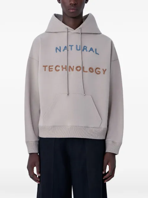 STORY mfg. hooded text-motif sweater Grey SPF25TPGEHCOTGRE