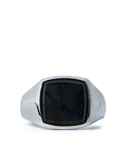 Tom Wood sterling silver larvikite signet ring Silver 101486