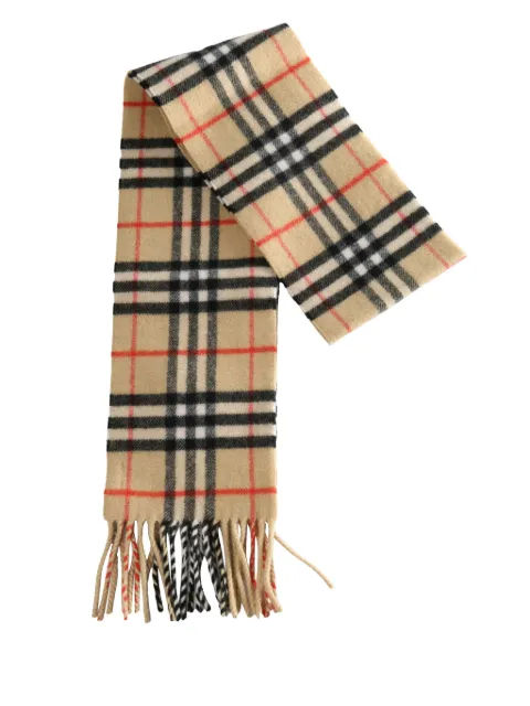 Burberry narrow Check cashmere scarf Neutrals 8113377
