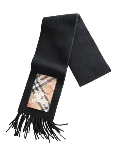 Burberry Check label cashmere scarf Black 8116107