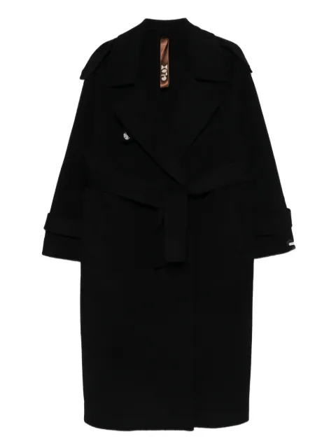 Glox belted long-sleeve coat Black JJ209