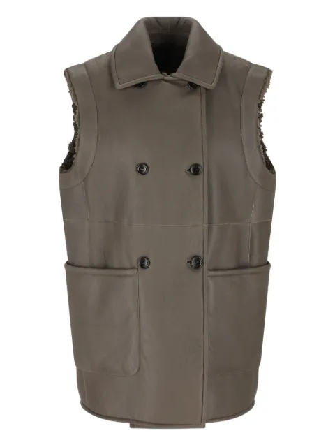 Max Mara double-breasted shearling coat Green 2521416053600