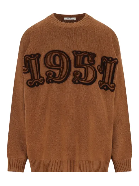 Max Mara embroidered wool sweater Brown 2521366212600