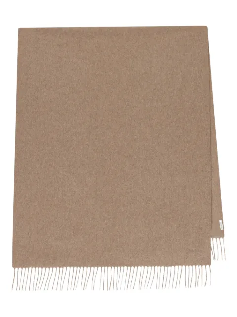 Max Mara logo-embroidered fringed scarf Neutrals 2524546332600