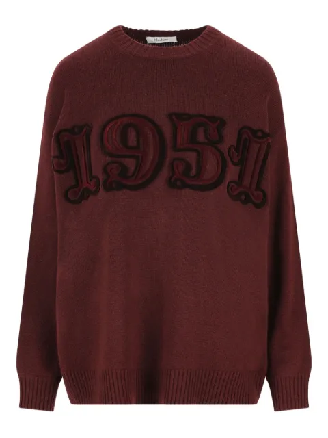 Max Mara long-sleeve embroidered sweater Red 2521366212600
