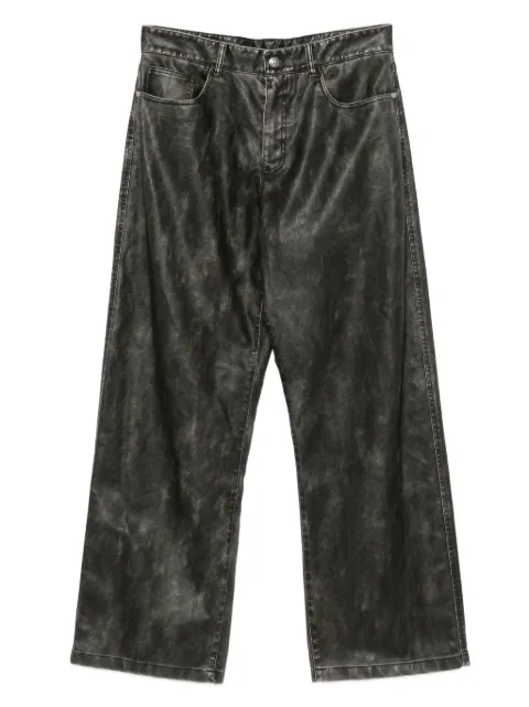 Palm Angels curved logo coated trousers Grey PMJB018F25FAB001