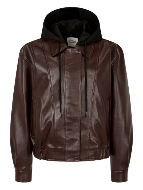 TOMBOY faux-leather hooded jacket Brown 9105361103