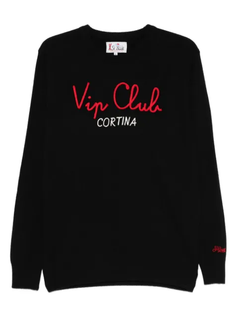 MC2 Saint Barth embroidered crew-neck sweater Black HERON02233IVACANZEVIP00