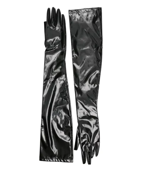 CHB CHRISTIAN BOARO long patent-leather gloves Black GL04VY01RTWA25
