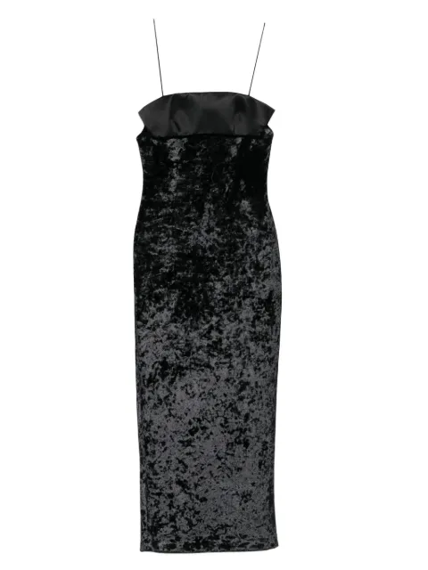 CHB CHRISTIAN BOARO velvet-crushed satin-panel dress Black DR53VB01RTWA25