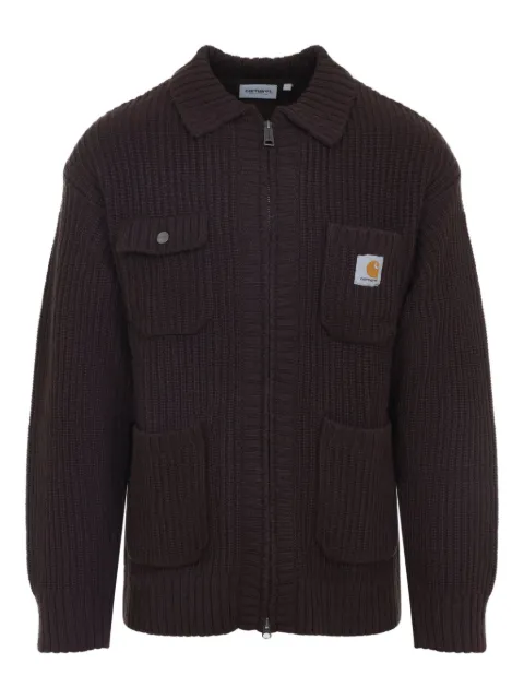 Carhartt WIP ribbed zip-up cardigan Brown I035399