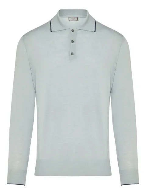 Canali long sleeve polo shirt Blue MK01686C0017