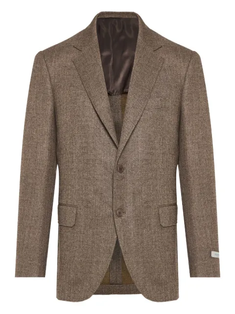 Canali Kei notched-lapels single-breasted blazer Brown CF05860