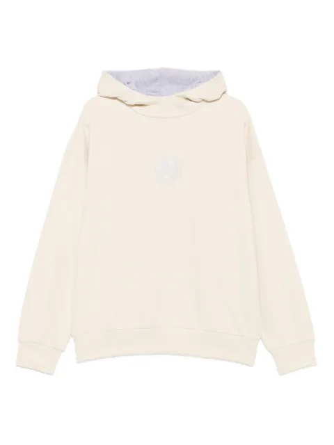 BOSS floral-embroidered hoodie Neutrals 50549105