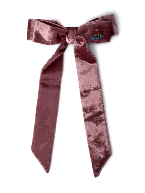 Vivienne Westwood bow-shaped Orb-logo hair clip Pink 81020023W017K