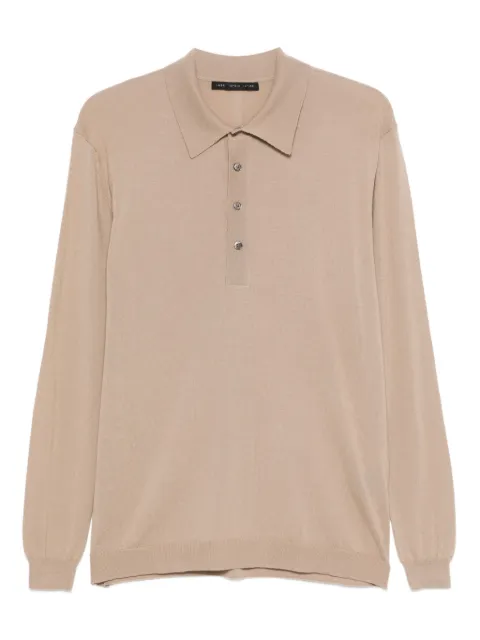 Low Brand long-sleeved buttoned polo shirt Neutrals L1MFW25266730