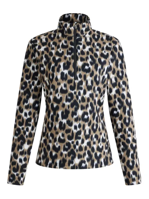 Fusalp leopard-print high-neck ski top Brown 25HI1203
