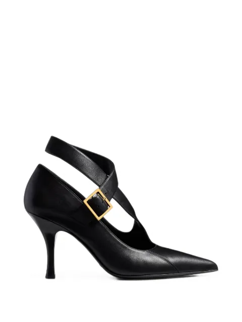 KHAITE 85mm leather heeled pumps Black F2042942200