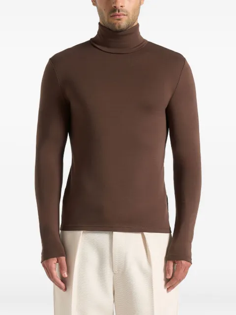 Manière De Voir long-sleeve roll-neck top Brown MAN3271