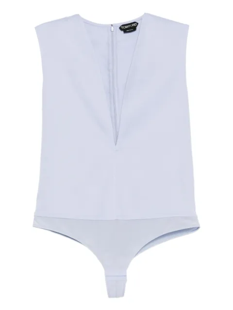 TOM FORD double face v-neck bodysuit Blue BO0029FAX1567