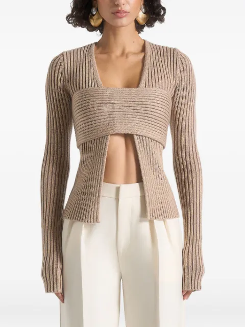 Manière De Voir Marisa 2-in-1 knit bandeau cardigan Neutrals WMN35581