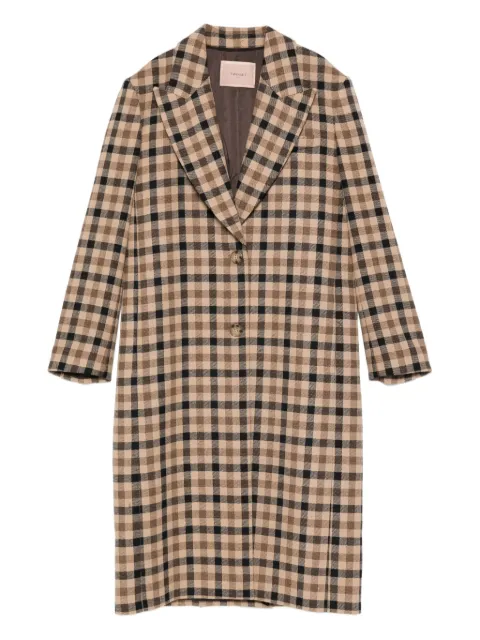 TWINSET checked single-breasted coat Neutrals 252TT2430