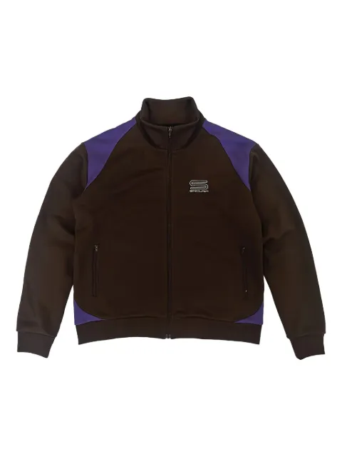 Sinclair logo-embroidered panel track jacket Brown SMT190BRN