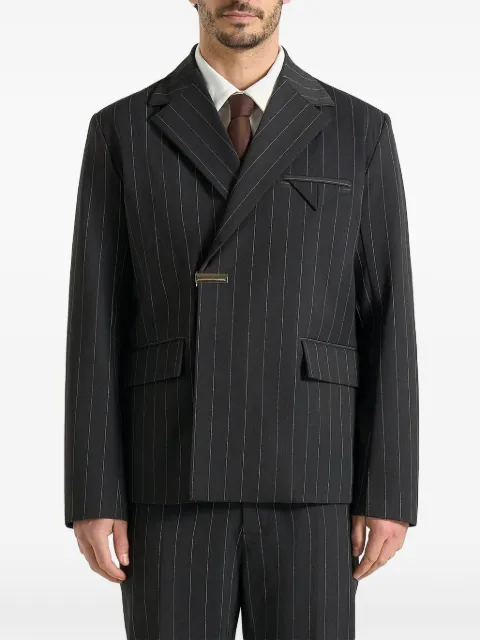 Manière De Voir Gaston double breasted pinstripe suit jacket Grey MAN2918
