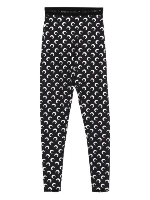 Marine Serre moon foil printed jersey legging Black WPA111ACJER0111