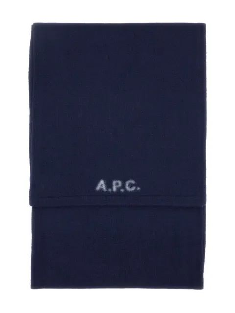 A.P.C. logo-embellishment scarf Blue WVBDKM15206IAK