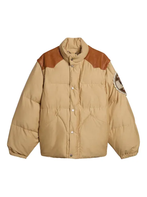 Golden Goose logo-patch padded jacket Neutrals GUP02346P002092