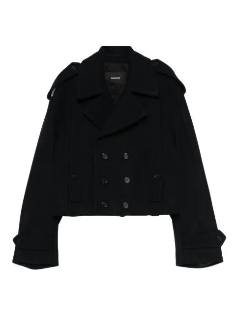 SONGZIO cropped double-breasted peacoat Blue MH6CT710NY