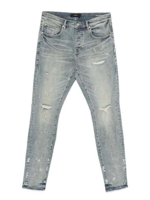 Purple Brand slashed paint jeans Blue P001CRLR525