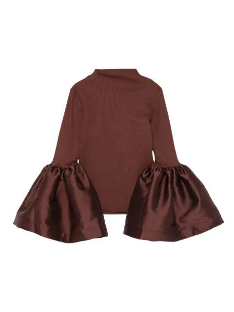 Marques'Almeida turtleneck puff-sleeve top Brown RST26TP0312JRRBR