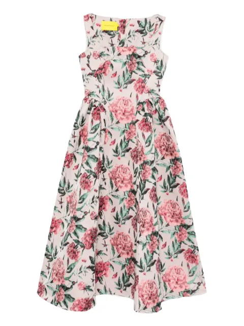 Marques'Almeida floral midi dress Neutrals RST26DR0554BRCPK