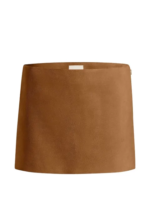 KHAITE Jett suede mini skirt Brown 4116709907