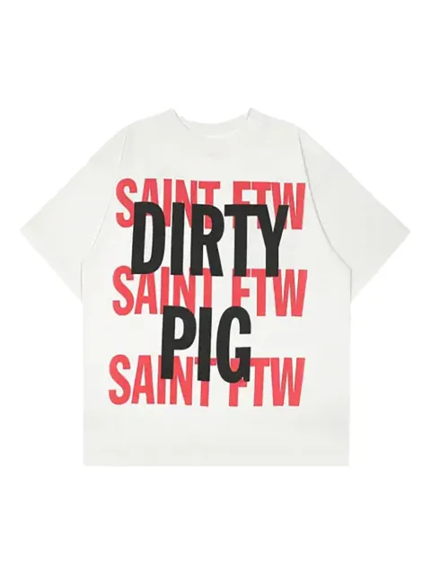 SAINT MXXXXXX Dirty Pig short sleeve T-shirt White SMHR8021