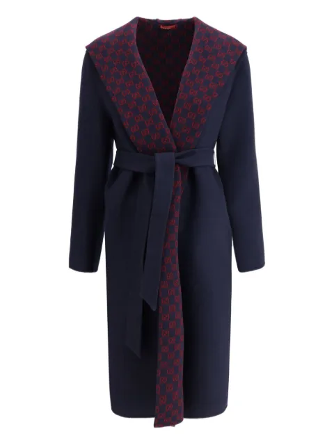 Gucci hooded belted coat Blue 793634ZAQW0