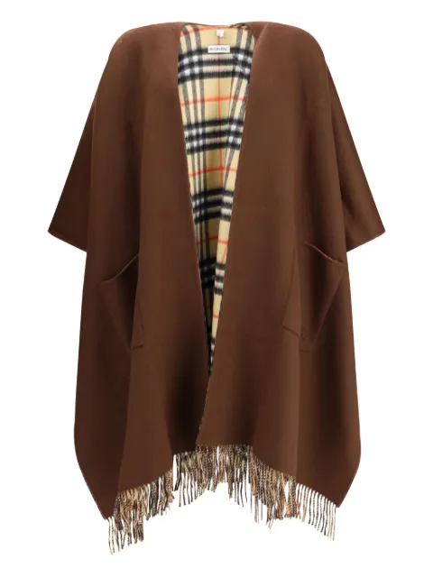 Burberry embroidered fringed cape Brown 8117098
