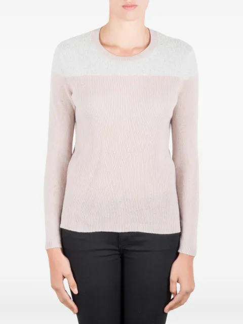 Rebecca Taylor fuzzy-yoke cashmere sweater Pink 212311