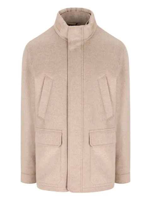 Zegna cashmere high-neck jacket Neutrals RUGT63A2G202N92R