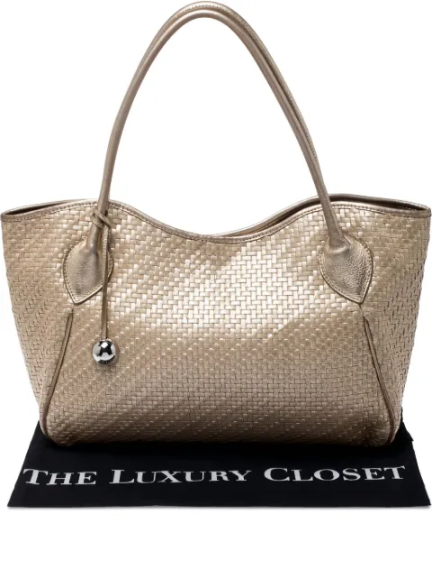 Furla woven leather tote bag Gold 241331