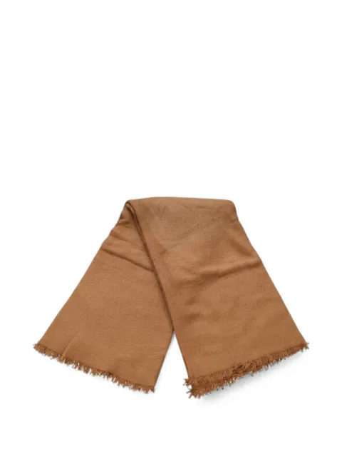 Emerson Renaldi frayed-edge scarf Brown EMEW25109
