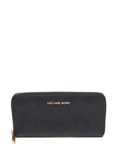 Michael Kors Vintage Bedford logo-lettering zip-around wallet Black 782571