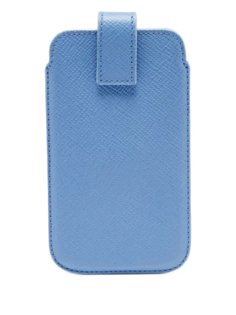 Smythson leather phone cover Blue 670872