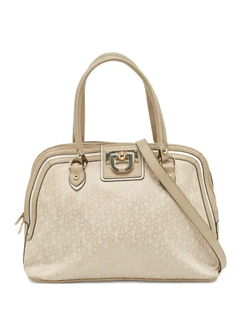 DKNY 2000s monogram satchel bag Neutrals 811863