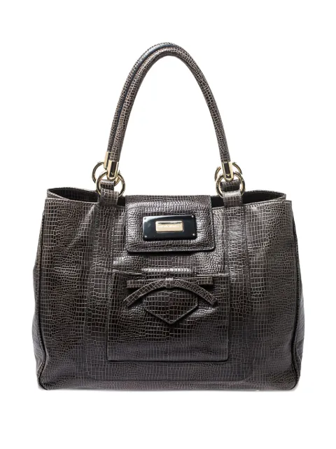 Emporio Armani Pre-Owned crocodile-embossed leather tote bag Green 252909
